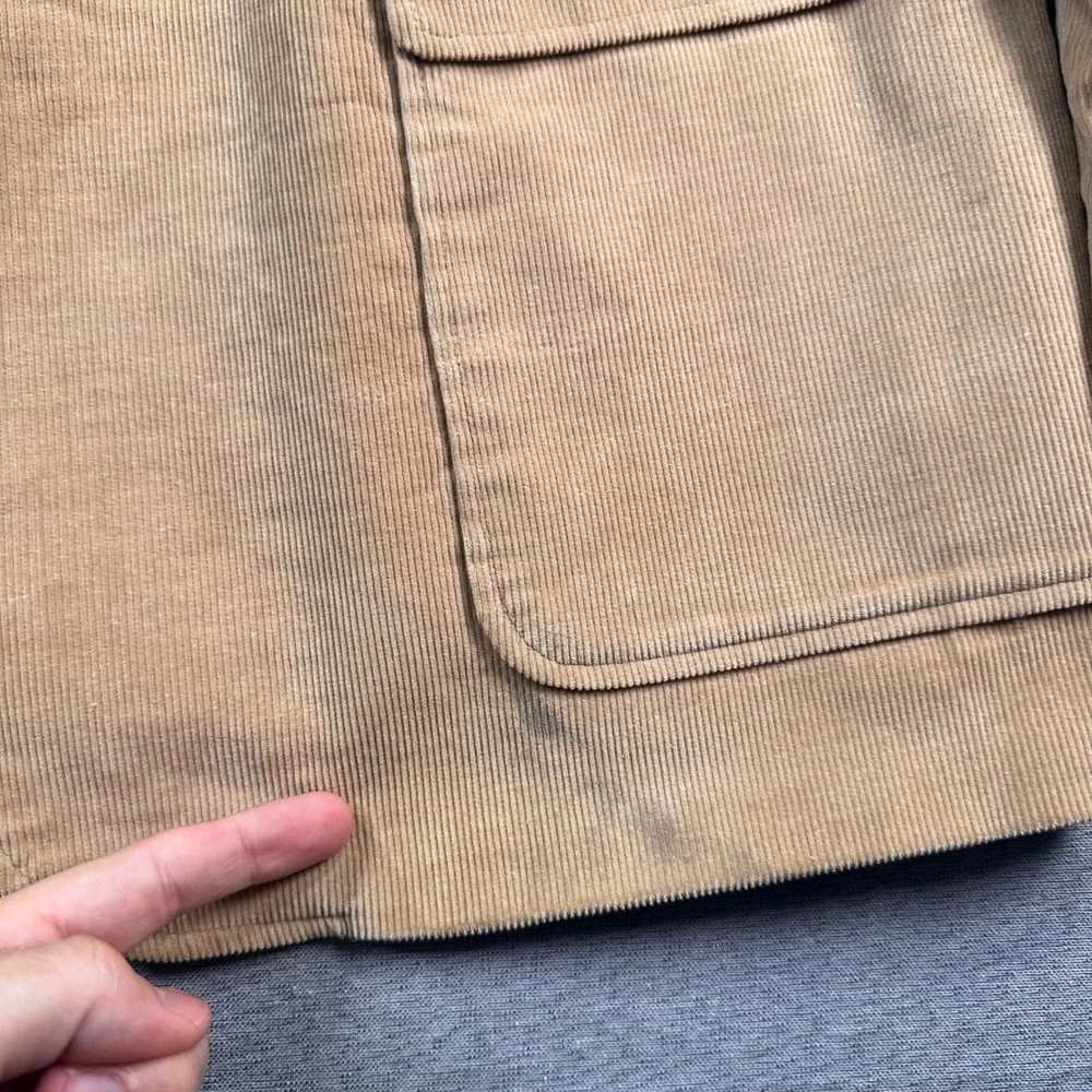 VTG Levis Menswear Corduroy Sport Coat Blazer 48R Brown‎ Suede Elbow Patches